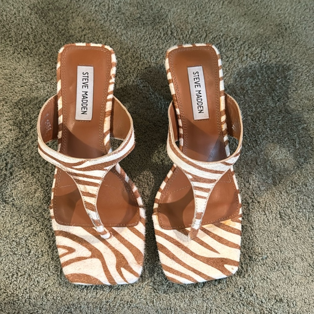 Steve Madden Zebra Thong Heels